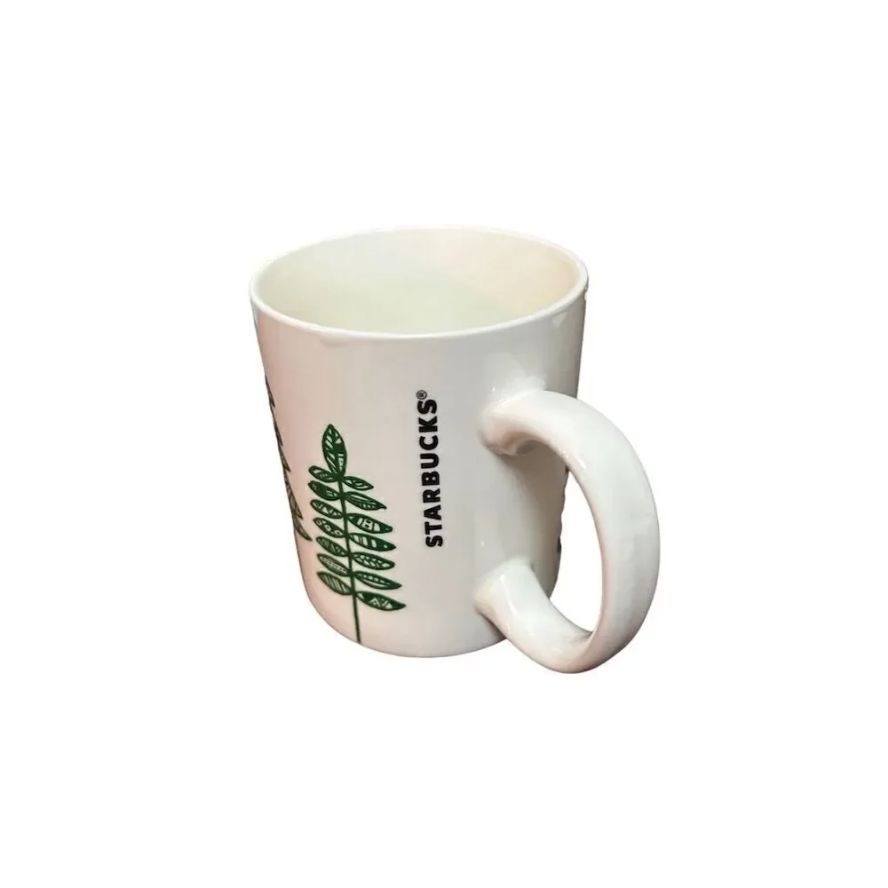 Starbucks 2015 Christmas Tree Mug 12oz White Holiday Ceramic